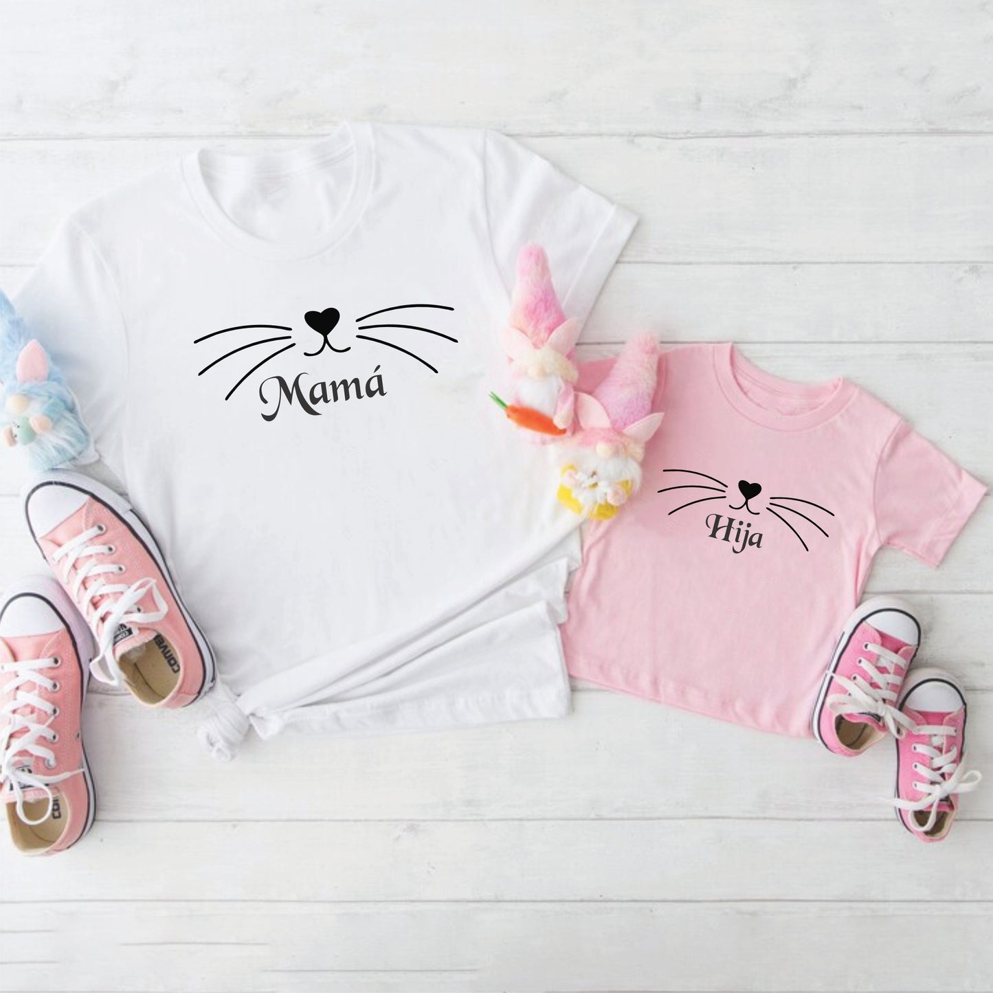 Camisetas Mamá e hija Mamá bigotes de gato