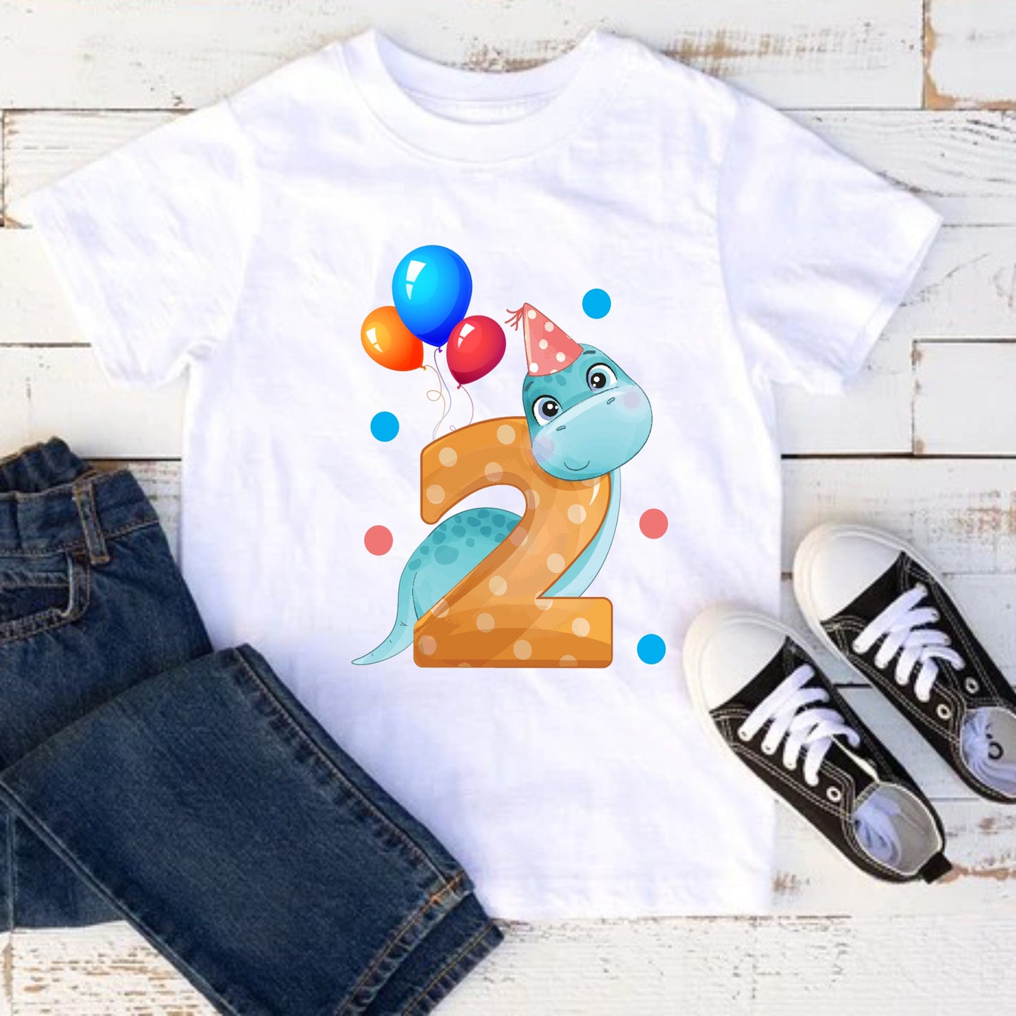 Camiseta para niño cumpleaños Dinosaurios