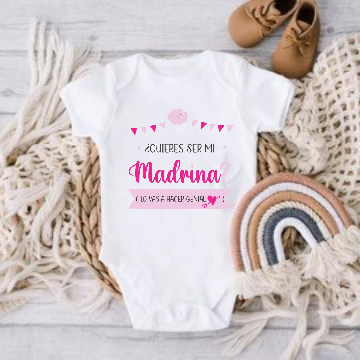 Body Mameluco bebe niña quieres ser mi madrina