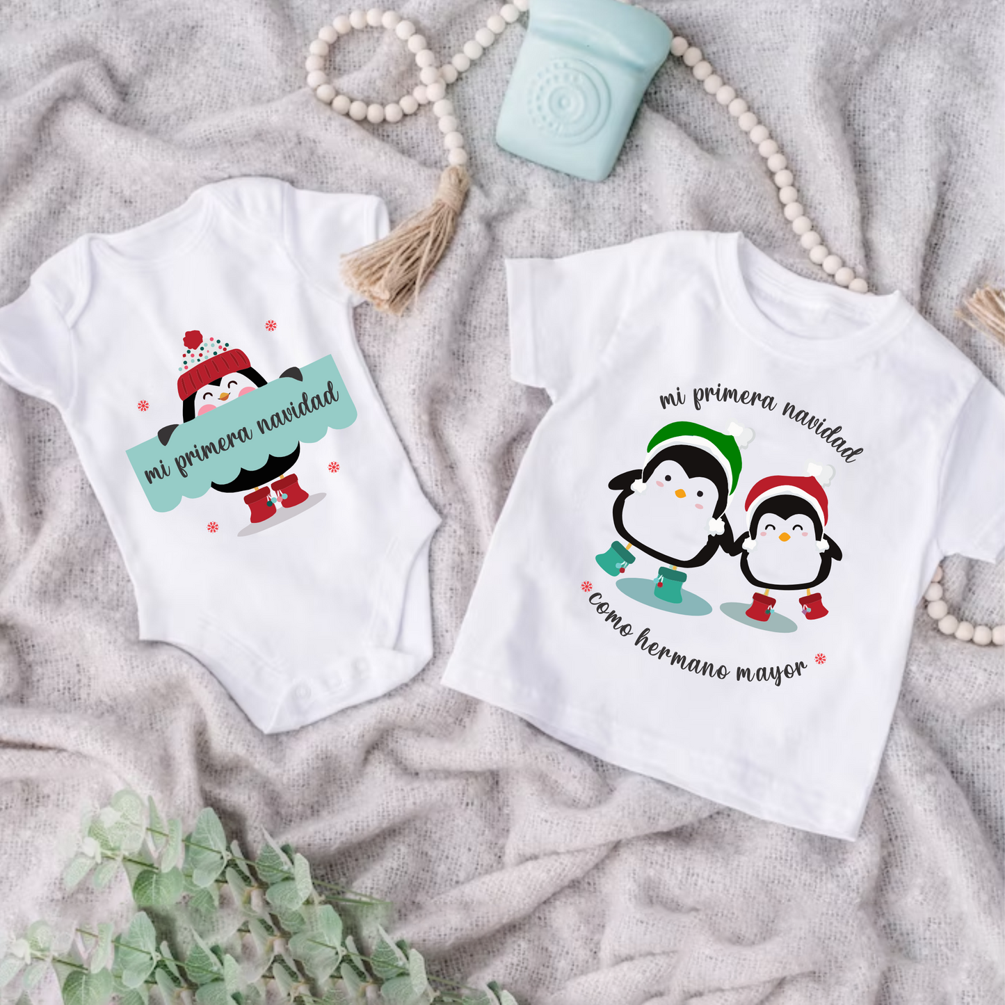 Camisetas para hermanos navideñas