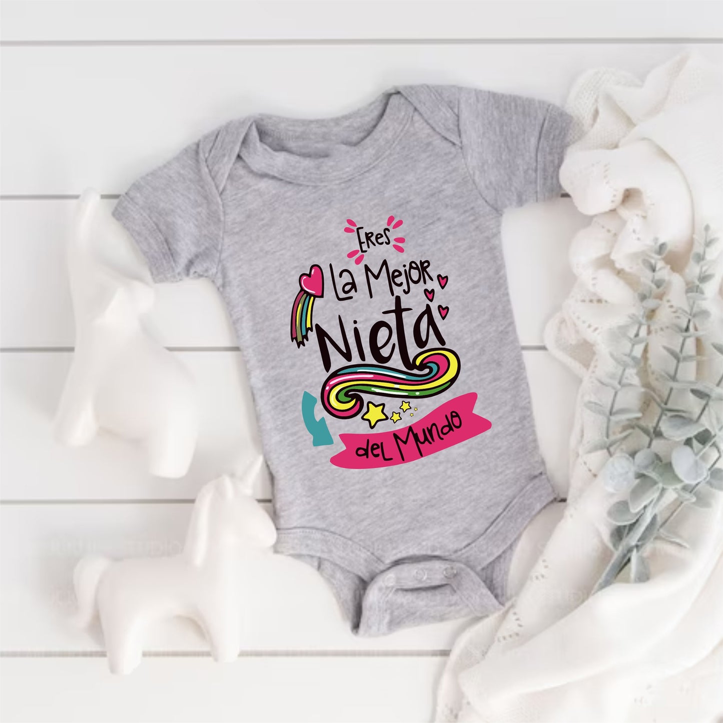 Body Mameluco para bebé  niña la mejor nieta del mundo