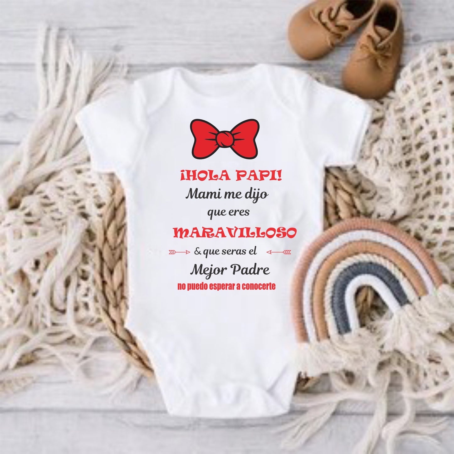 Body Mameluco para bebé no puedo esperar para conocerte