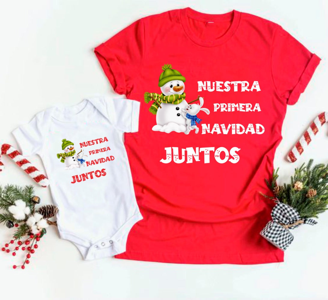 Set navideño mamá y bebé nuestra primera navidad