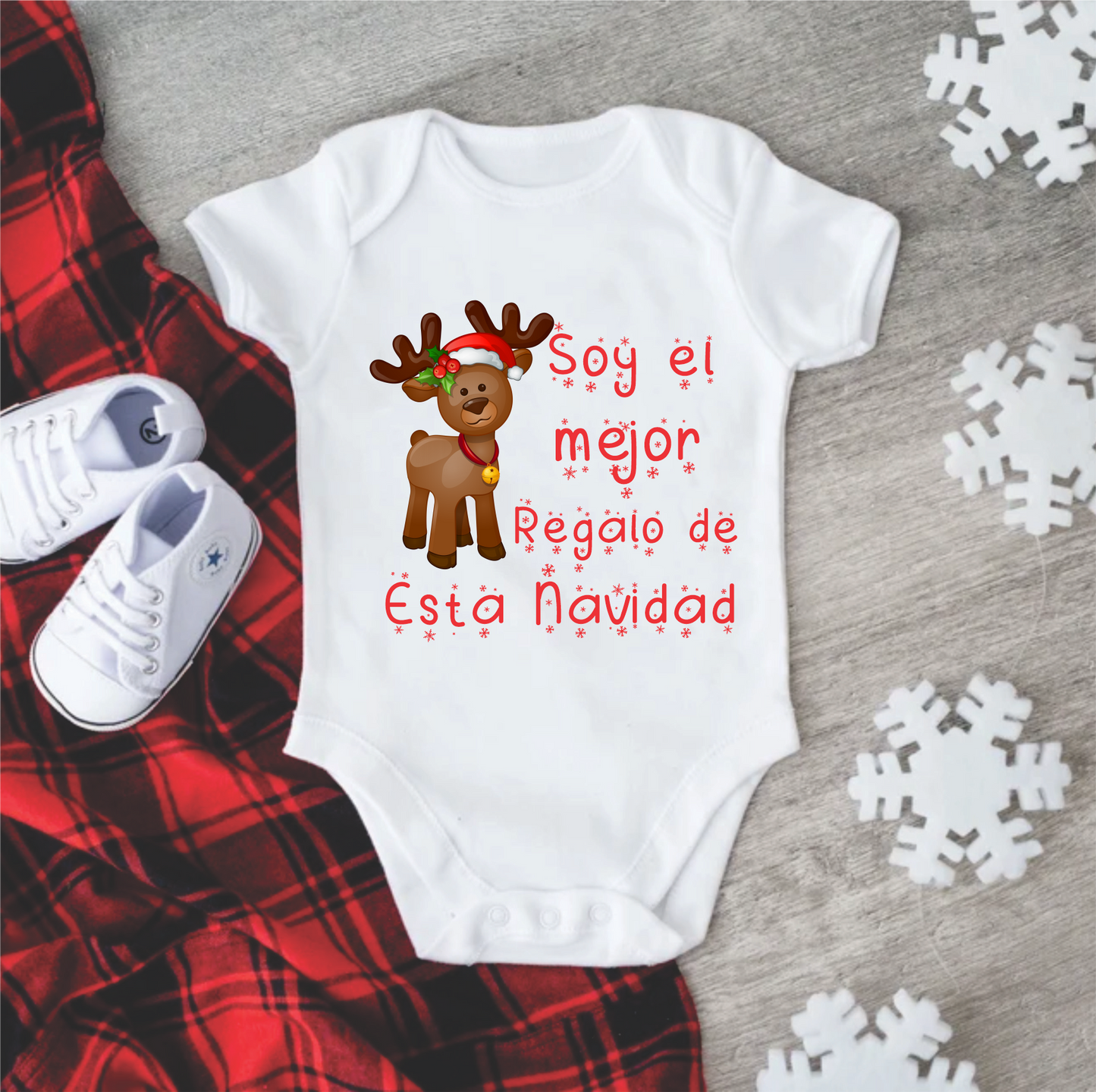 Body Navideño unidades únicas, 100% Algodón, ideal para pieles sensibles