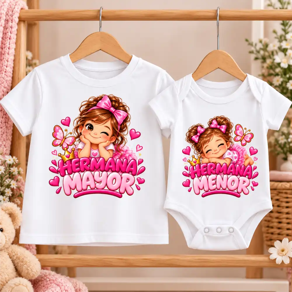 Camisetas para hermanos ( Hermana mayor, Hermana menor)