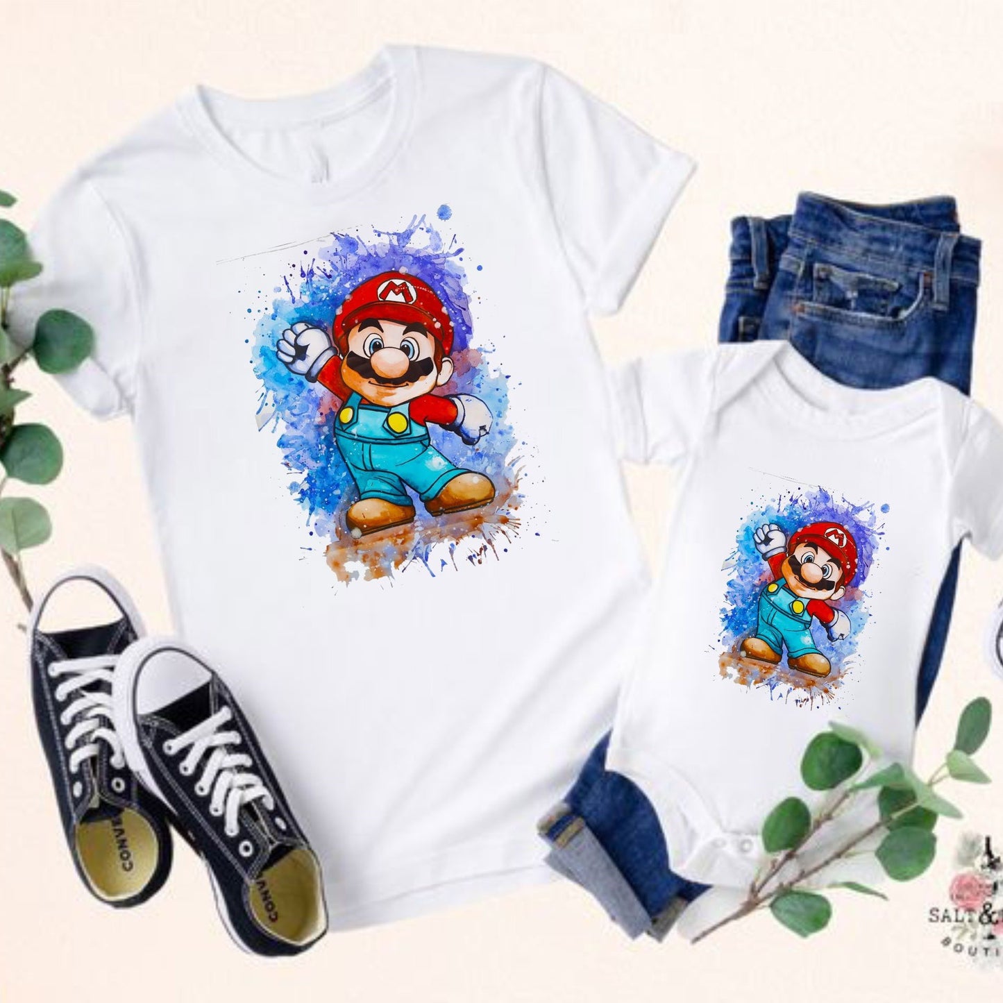 Camisetas papá e hijo Mario Bross