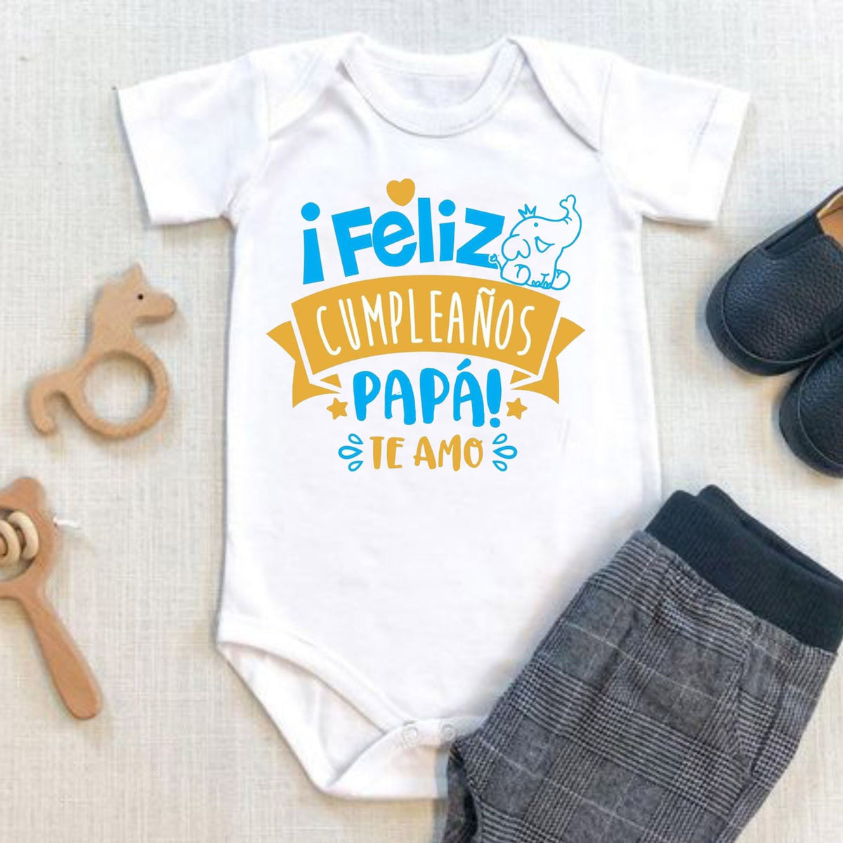 Body Mameluco para bebé Feliz cumpleaños papá