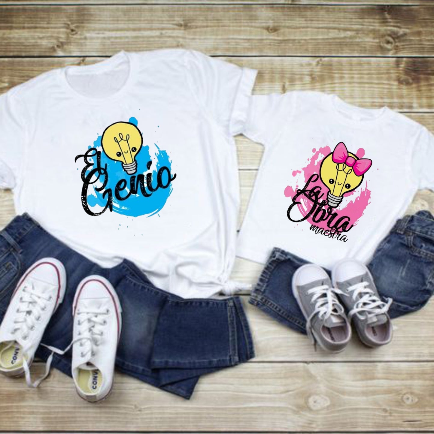 Camisetas Papá e hija . el Genio, la obra maestra
