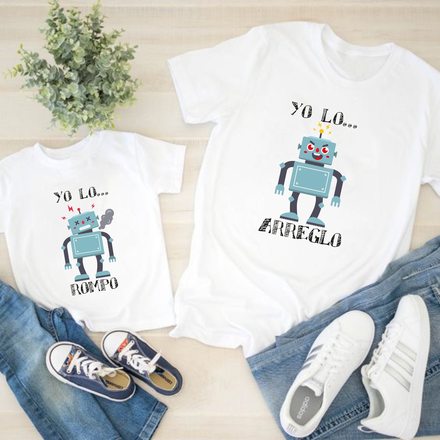 Camisetas papá e hijo yo lo rompo, yo lo arreglo