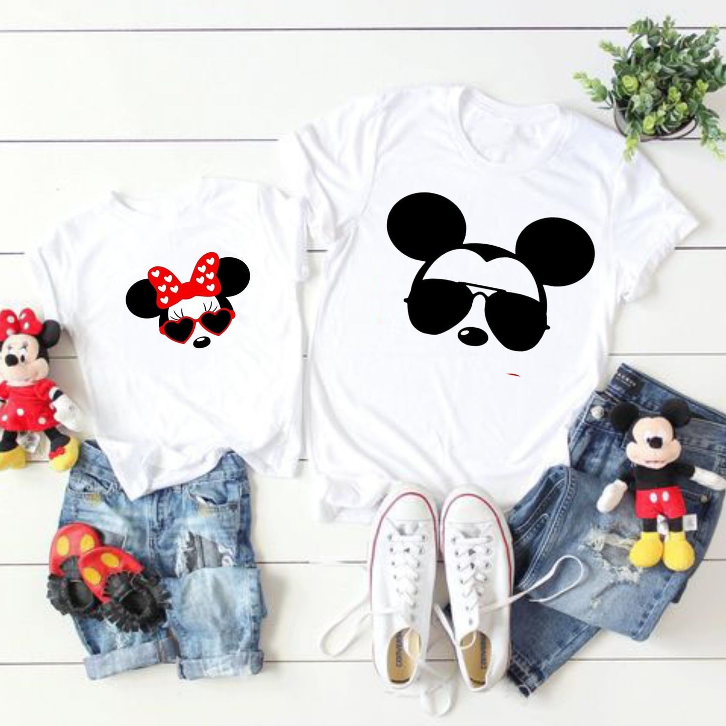 Camisetas Papá e hija Mickey y Minnie