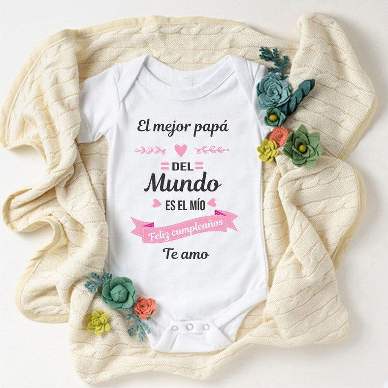 Body Mameluco para bebé niña El mejor papá del mundo