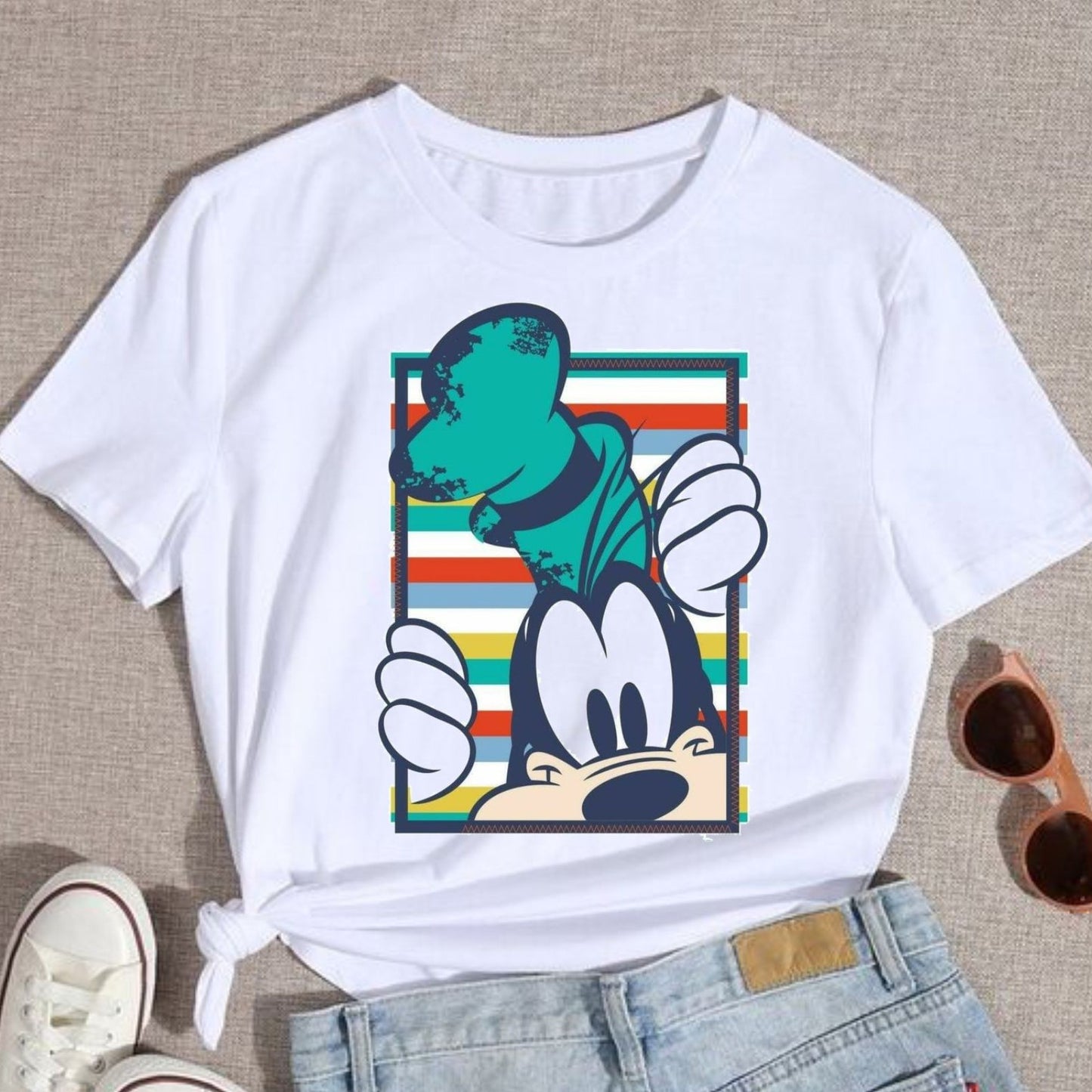 Camiseta Larga Mujer goofy verde