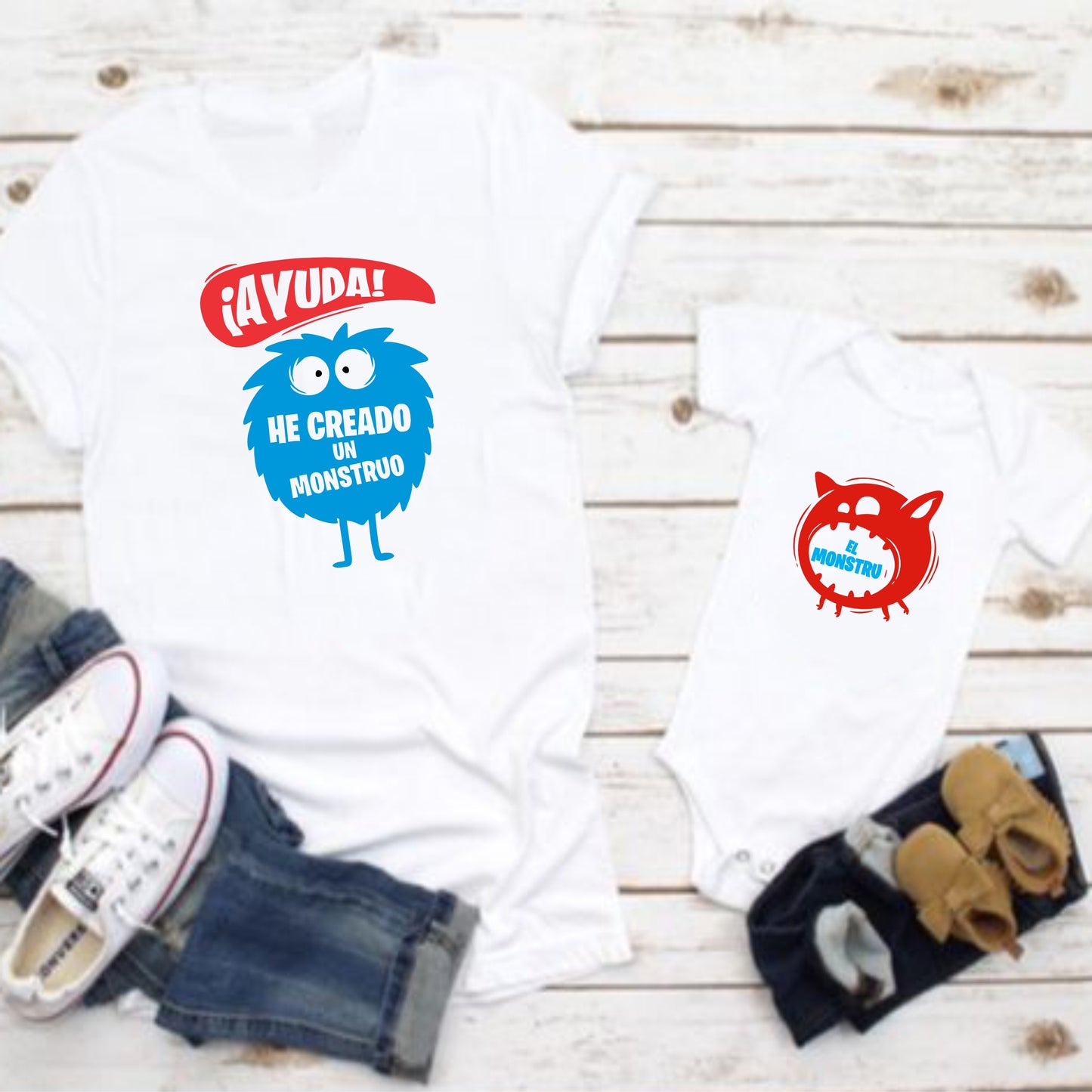 Camisetas papá e hijo He creado un monstruo
