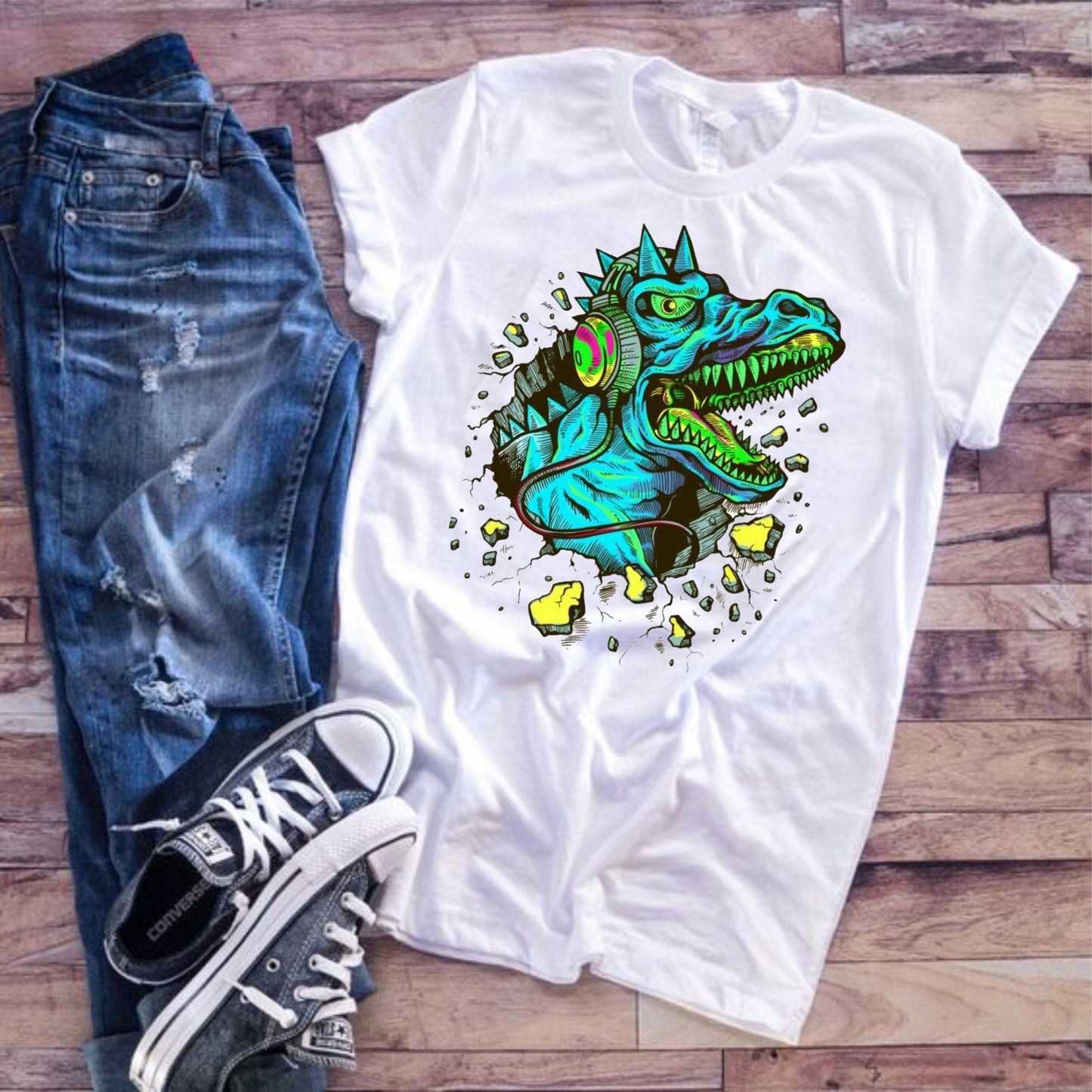 Camiseta para Hombre Dinosaurio Music