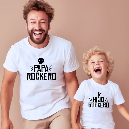 Camisetas papá e hijo Papá Rockero