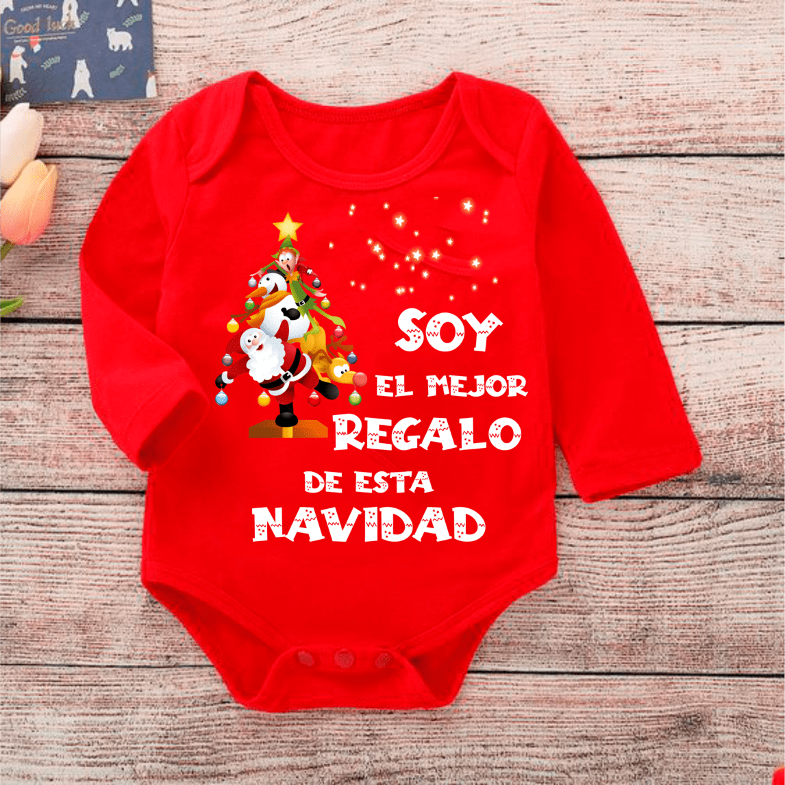 Body Navideño unidades únicas, 100% Algodón, ideal para pieles sensibles