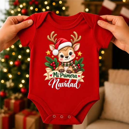 Body Navideño, 100% Algodón, ideal para piel de bebés