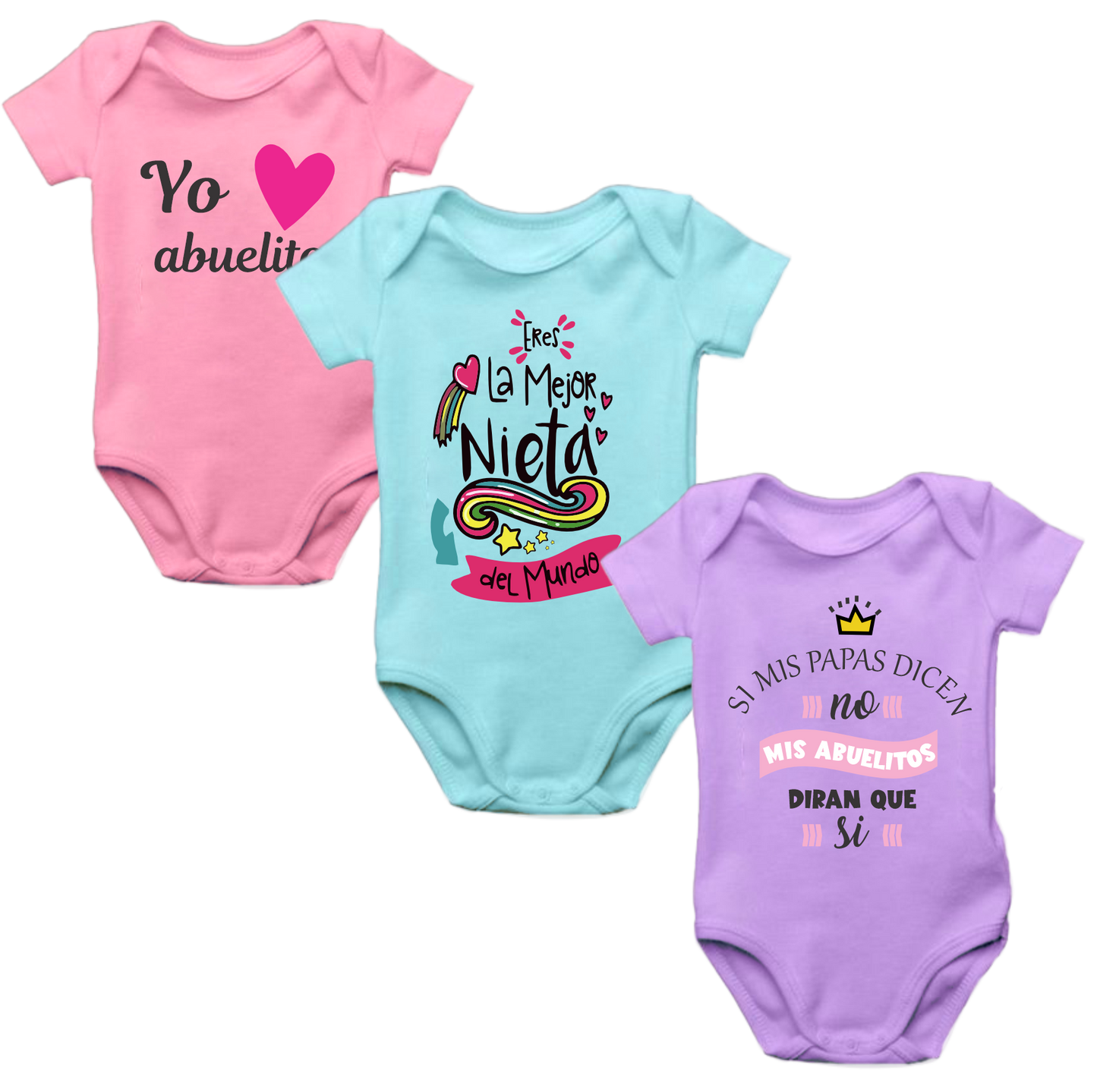 Set x 3 Body Mameluco Bebé frases