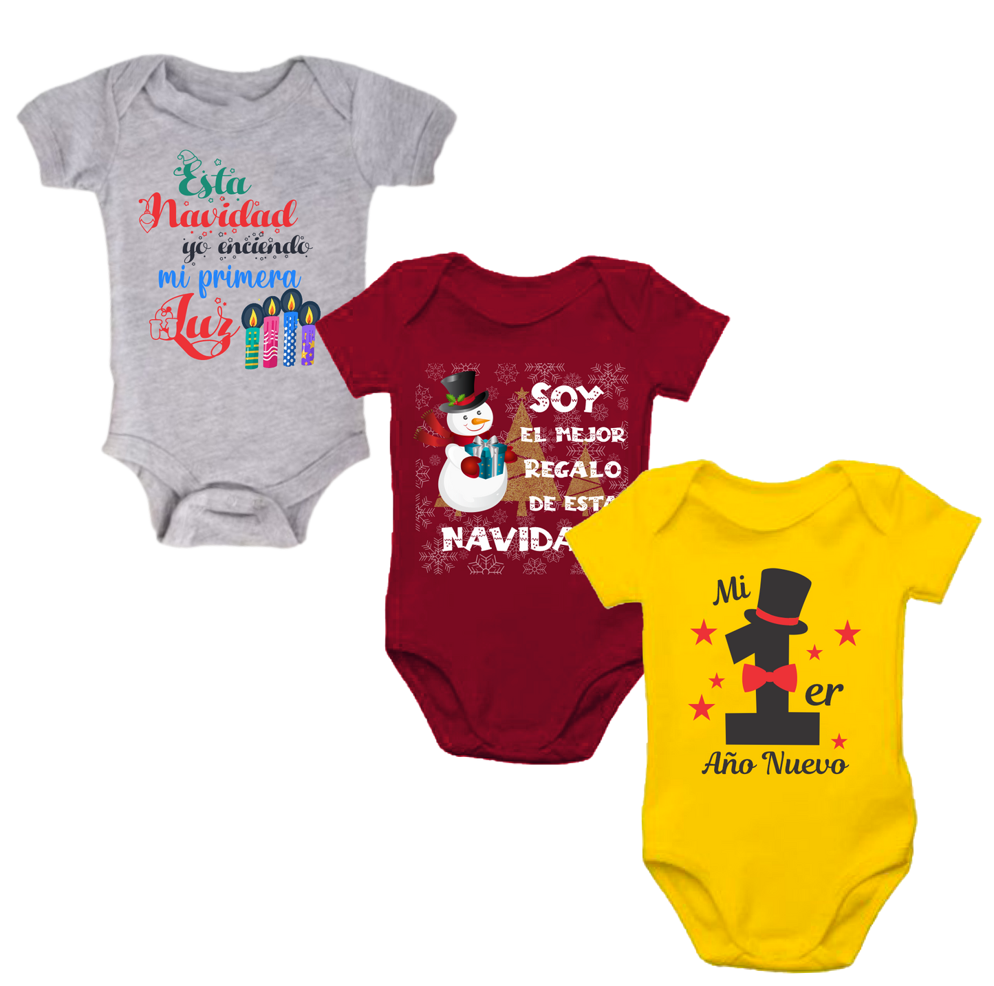 set x 3 Body Mameluco navideño