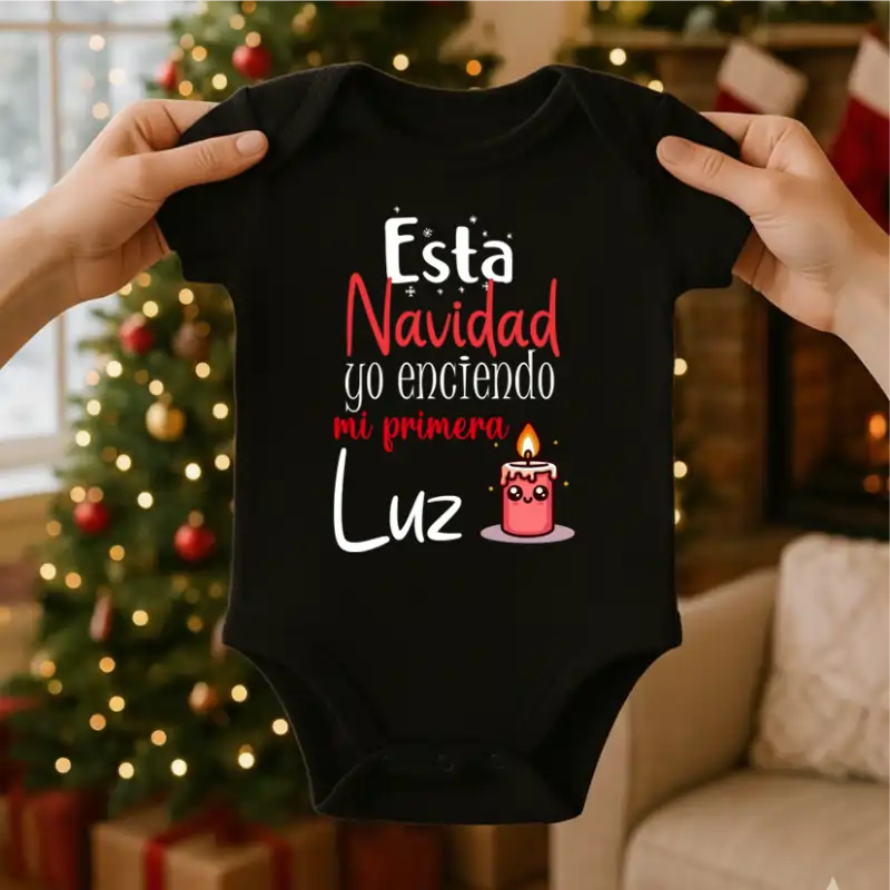 Body Navideño, 100% Algodón, ideal para piel de bebés