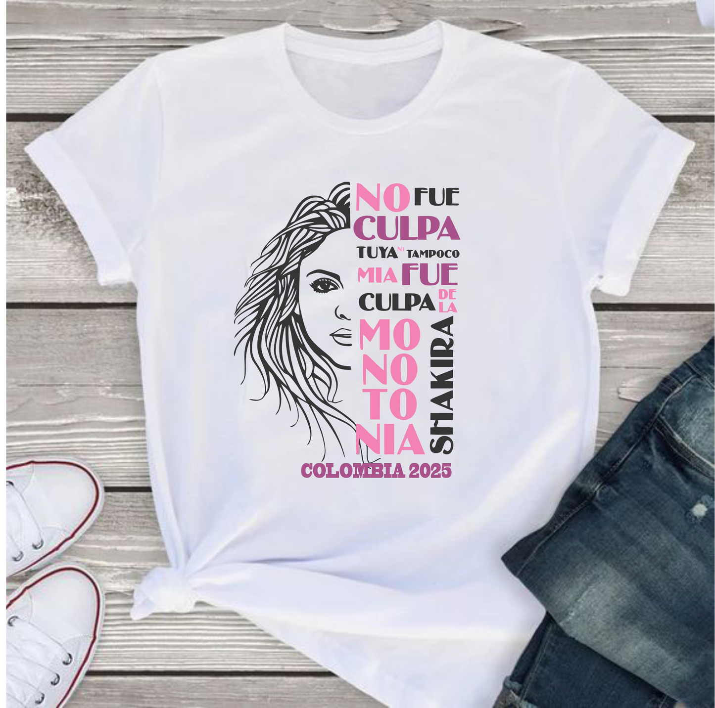 Camiseta Concierto Shakira , las mujeres ya no lloran , las mujeres Facturan