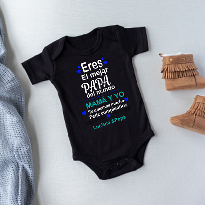 Body Mameluco Feliz cumpleaños papá personalizado