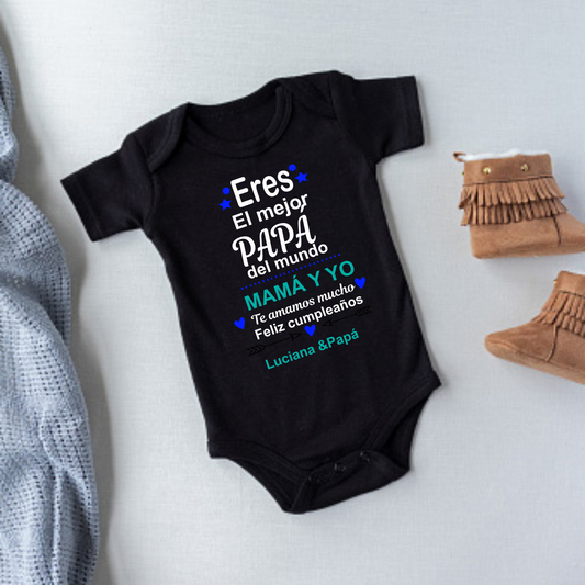 Body Mameluco Feliz cumpleaños papá personalizado