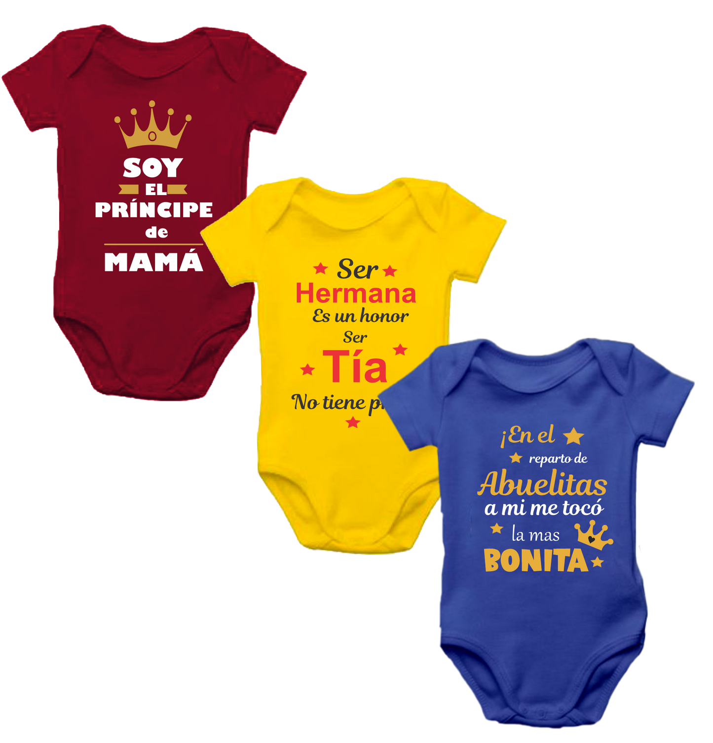 Set x 3 Body Mameluco Bebé frases