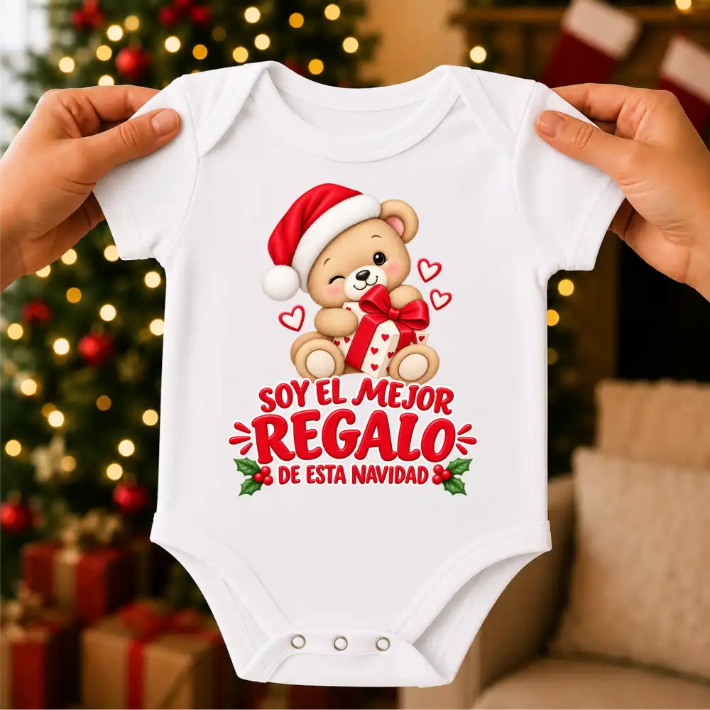 Body Navideño, 100% Algodón, ideal para piel delicada