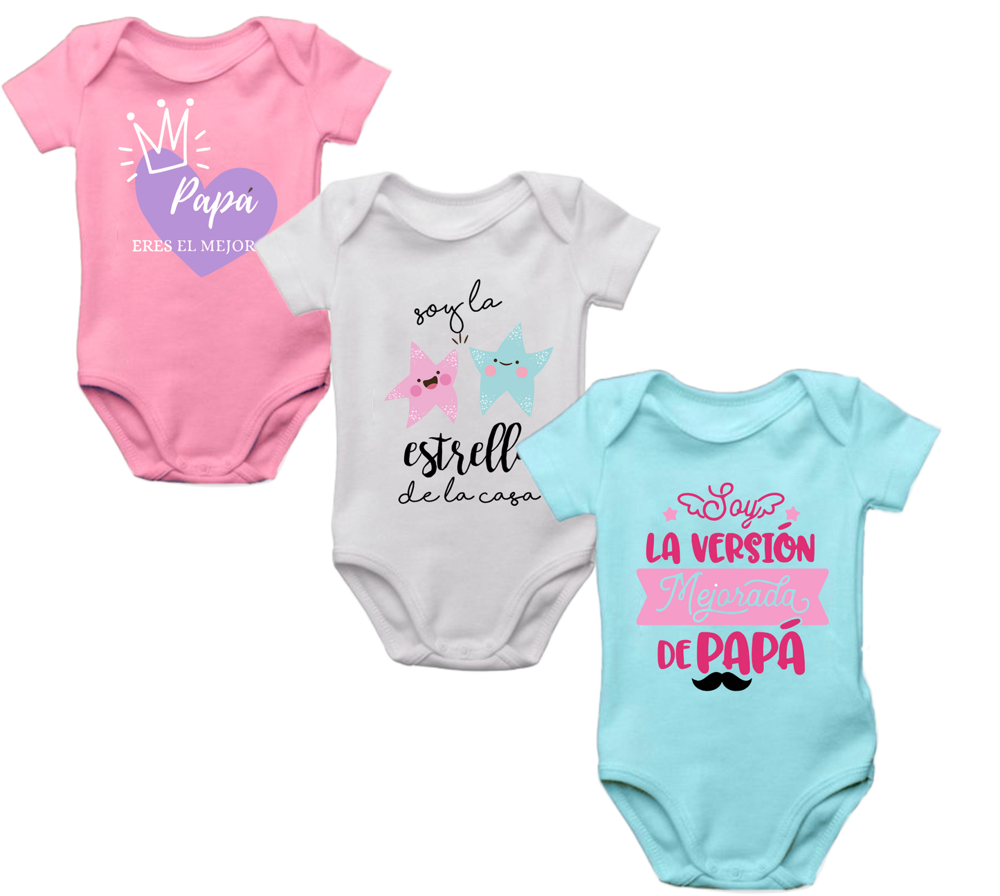 Set x 3 Body Mameluco Bebé frases