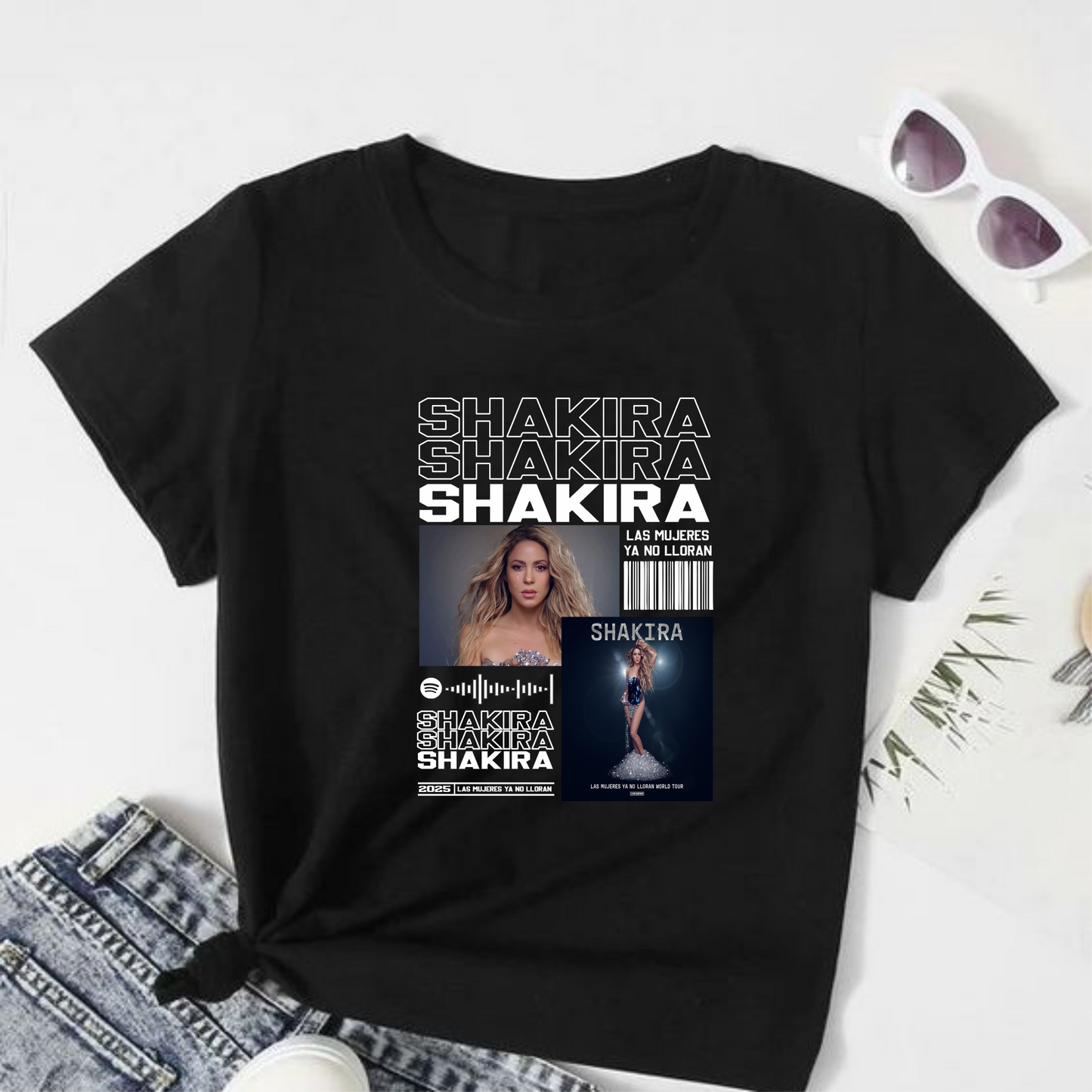 Camiseta Concierto Shakira , las mujeres ya no lloran , las mujeres Facturan