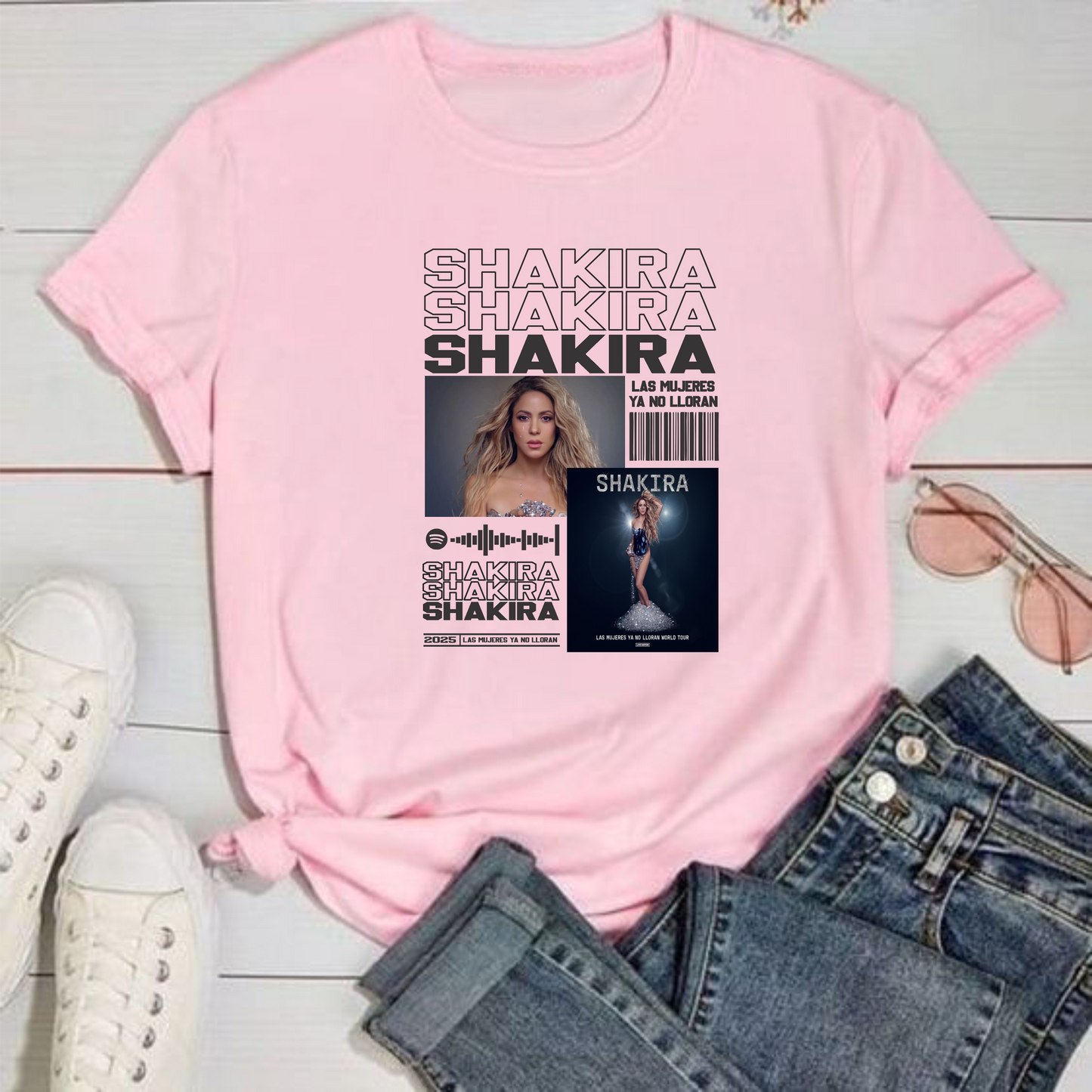 Camiseta Concierto Shakira , las mujeres ya no lloran , las mujeres Facturan