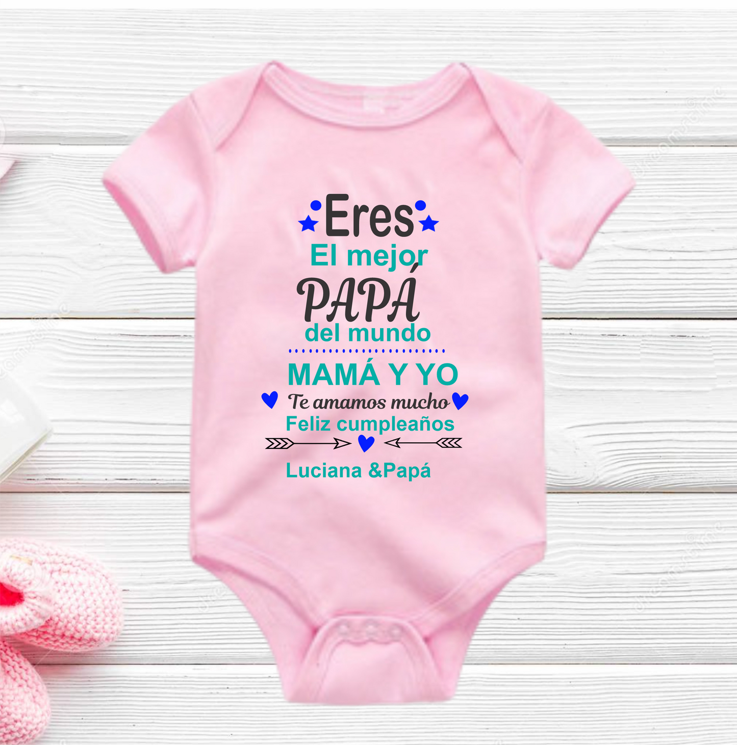 Body Mameluco Feliz cumpleaños papá personalizado