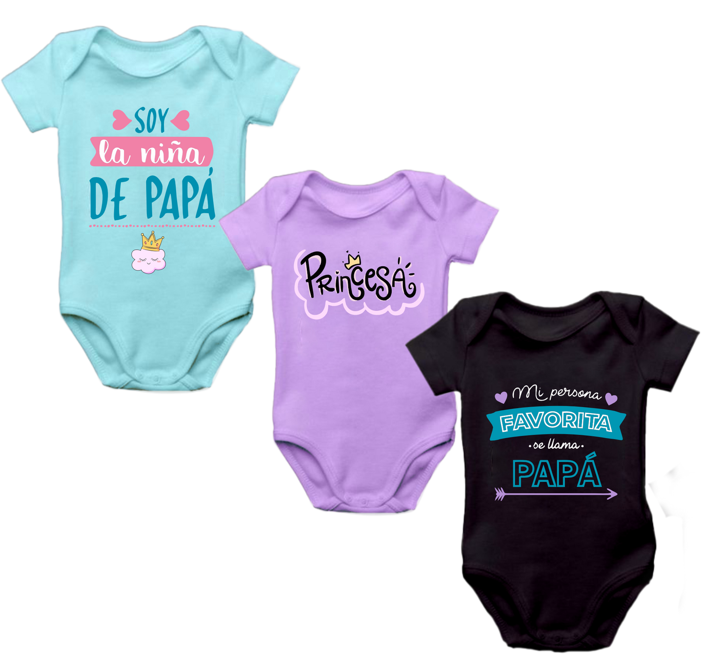 Set x 3 Body Mameluco Bebé frases