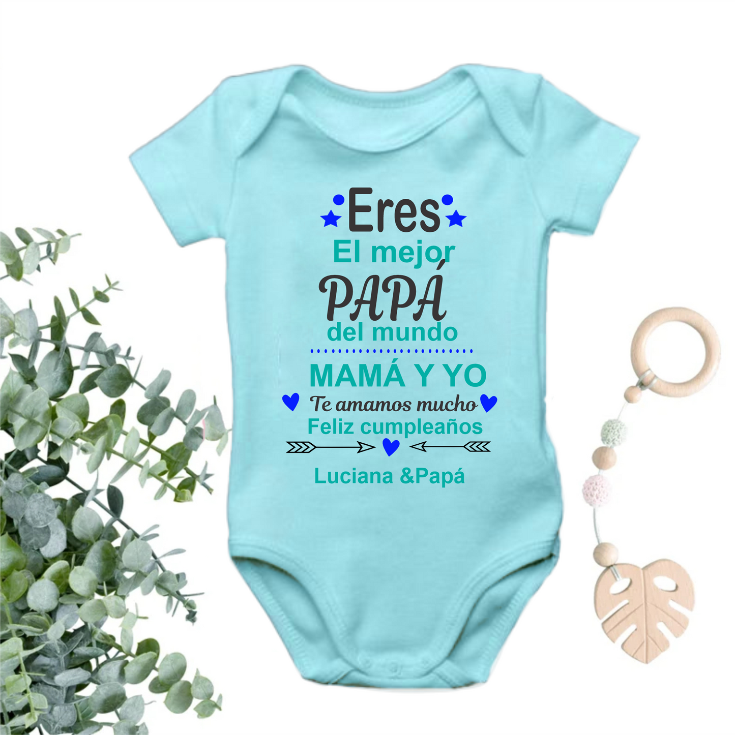 Body Mameluco Feliz cumpleaños papá personalizado