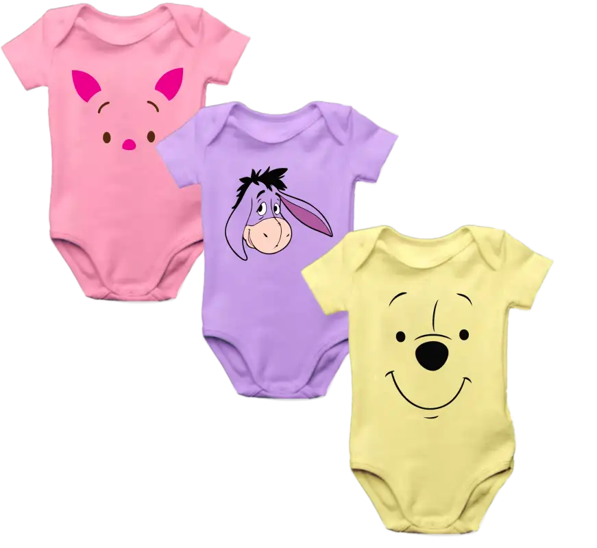 Set x 3 Body Mameluco Bebé personajes