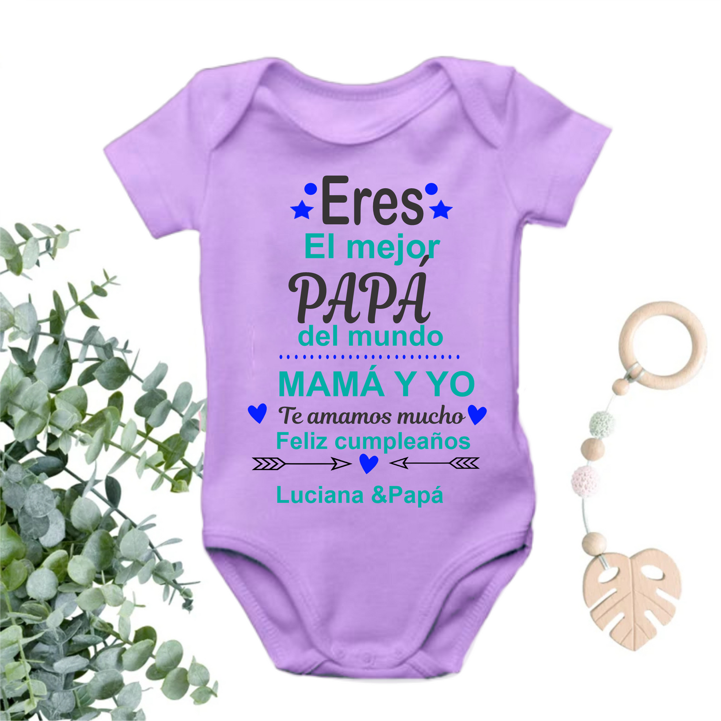 Body Mameluco Feliz cumpleaños papá personalizado