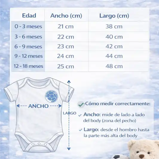 Body Mundialista 100% algodón hipoalergénico