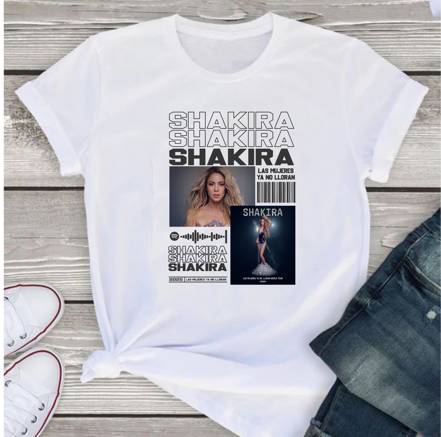 Camiseta Concierto Shakira , las mujeres ya no lloran , las mujeres Facturan