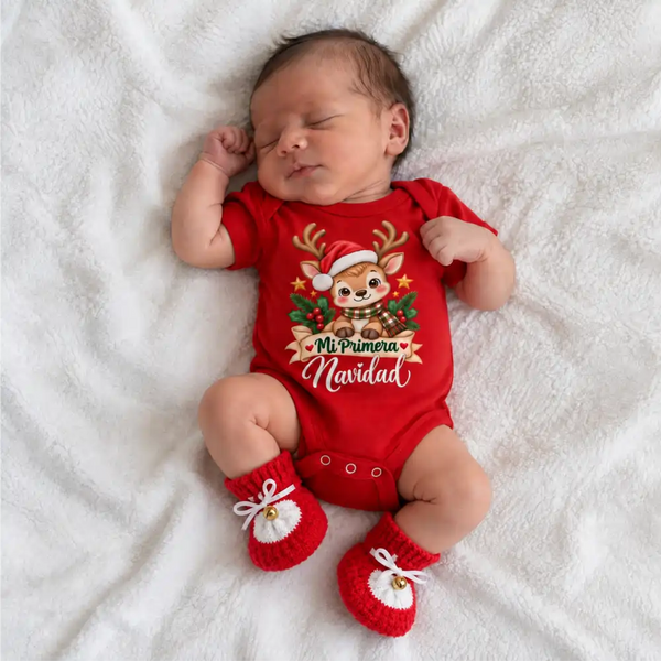 Body Navideño, 100% Algodón, ideal para piel delicada
