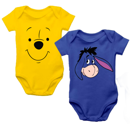Set x 2 Body Mameluco Bebé personajes Oferta liquidación