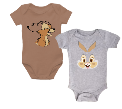 Set x 2 Body Mameluco Bebé personajes Oferta liquidación