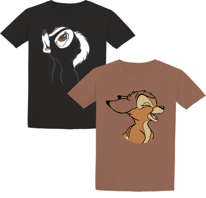 Set x 2 camisetas para niños personajes Oferta liquidación