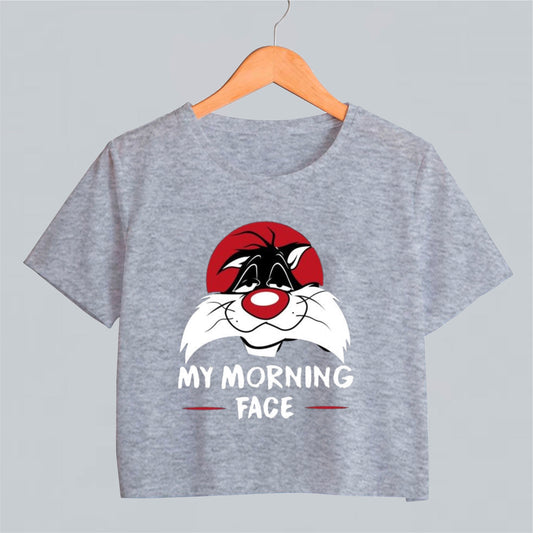 Camiseta corta para mujer My mornig face, silvestre