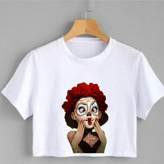 Camiseta corta para mujer catrina