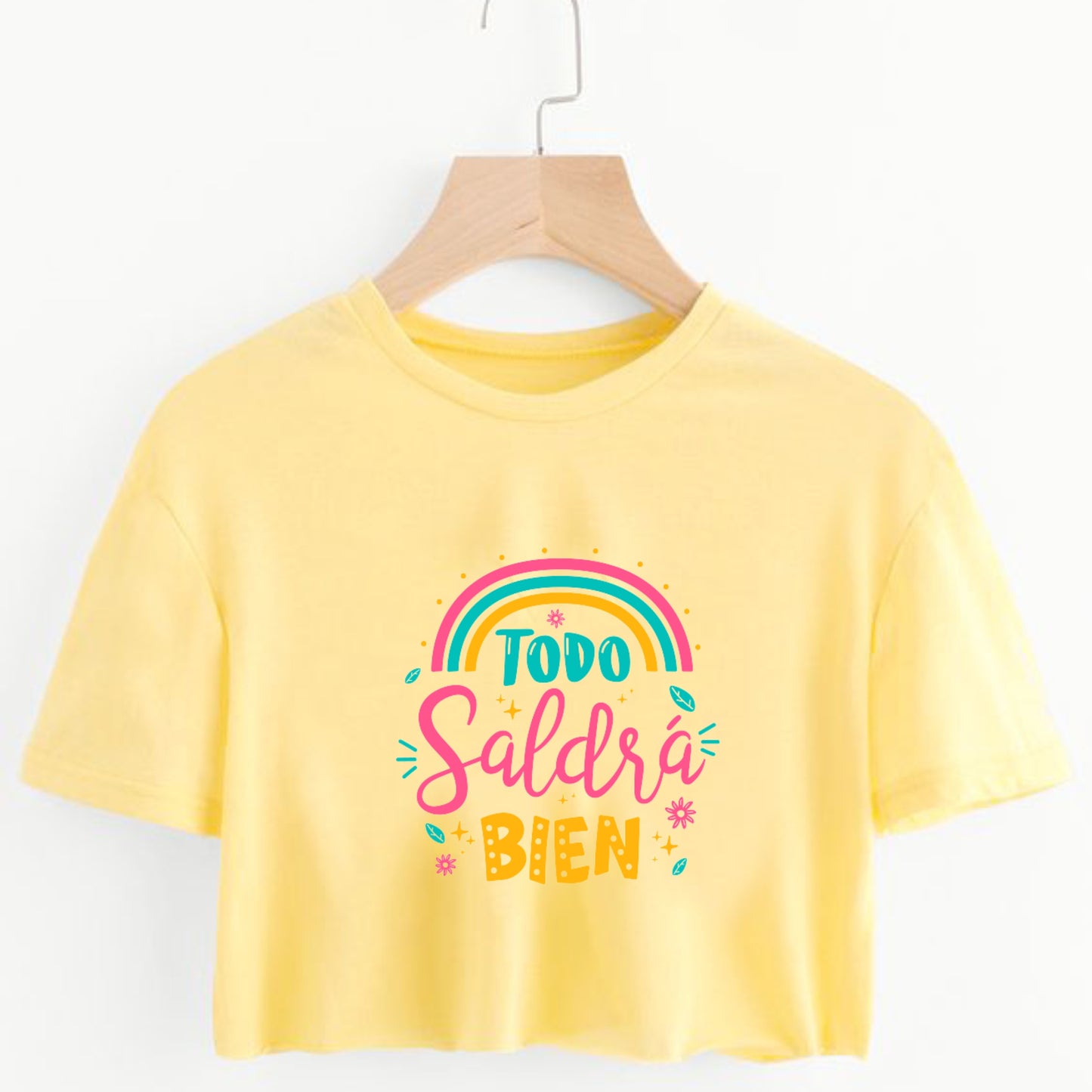 Camiseta corta para mujer todo saldrá bien