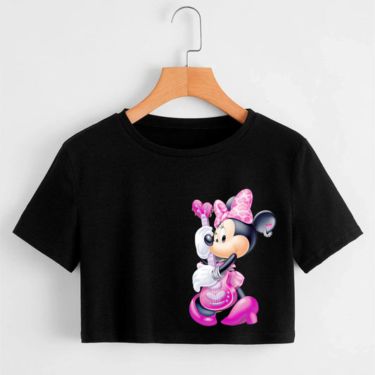 Camiseta corta para mujer minnie Rockera