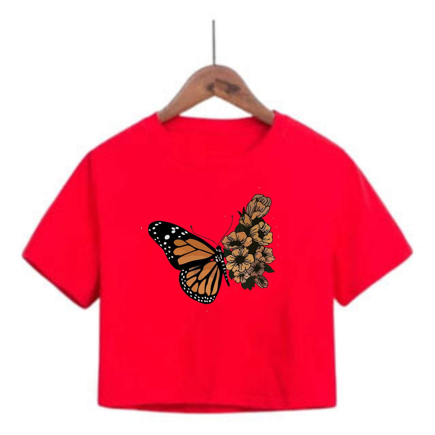 Camiseta corta para mujer mariposa