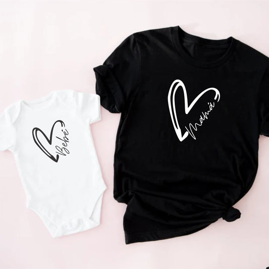 Camisetas mamá e hijo Corazones