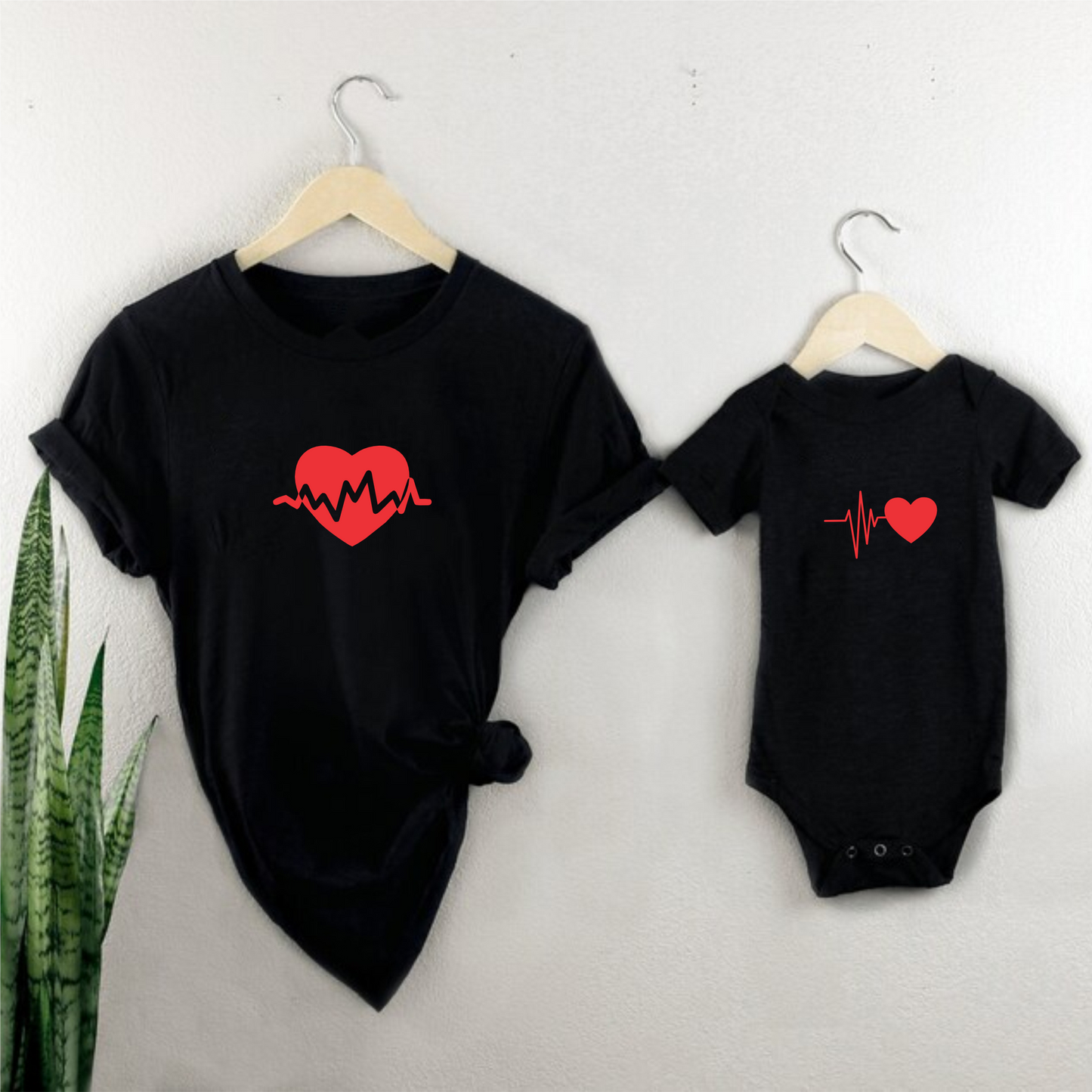 Camisetas mamá e hija de tal madre, corazón latiendo